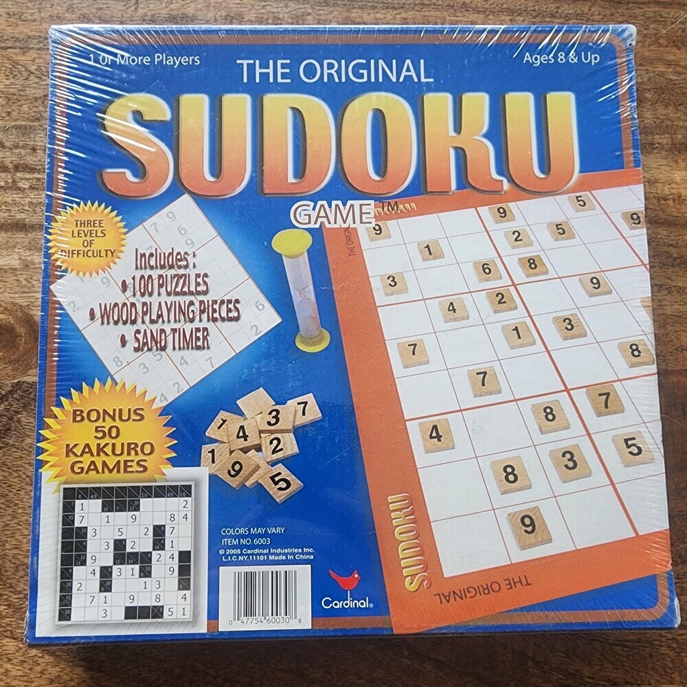 Cardinal The Original Sudoku Board Game 2005 Strategy 1+ Players 8+ New Sealed